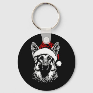 German Shepherd Santa Hat Christmas Xmas Pajama Wo Key Ring