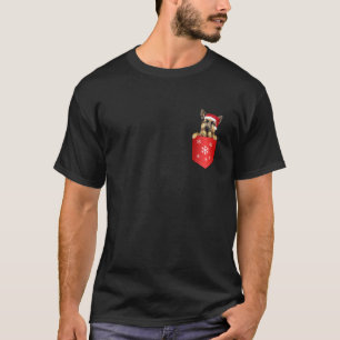 German Shepherd Santa In Pocket Christmas Tree Xma T-Shirt