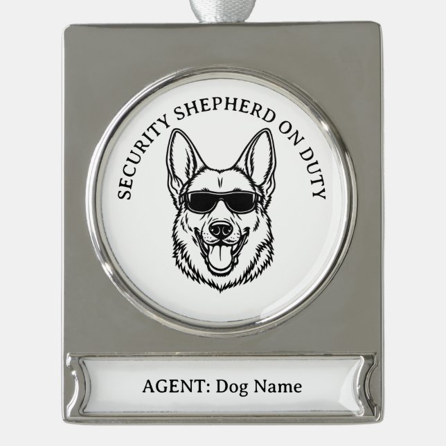 German Shepherd Security Ornament (Front)