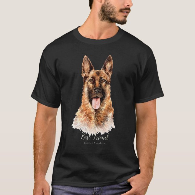 German Shepherd Sharp Dog T-Shirt (Front)