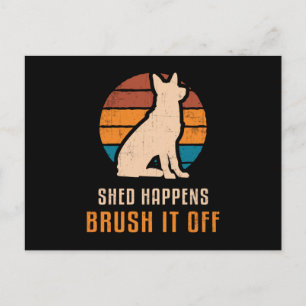 German Shepherd Shed Happens Dog Vintage Funny Postcard