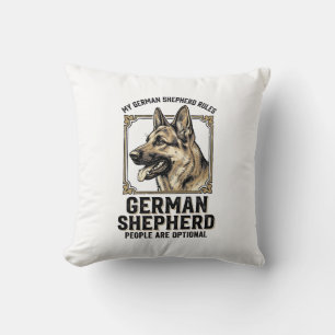 German Shepherd Shirt for Dog Lovers Vintage Engra Cushion