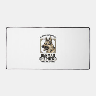 German Shepherd Shirt for Dog Lovers Vintage Engra Desk Mat