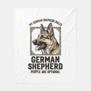German Shepherd Shirt for Dog Lovers Vintage Engra Fleece Blanket