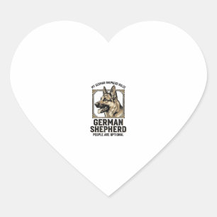 German Shepherd Shirt for Dog Lovers Vintage Engra Heart Sticker