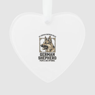 German Shepherd Shirt for Dog Lovers Vintage Engra Ornament