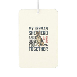 German Shepherd Shirt Funny Dog Lover Vintage Engr Car Air Freshener