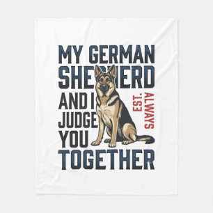 German Shepherd Shirt Funny Dog Lover Vintage Engr Fleece Blanket