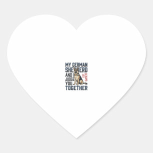 German Shepherd Shirt Funny Dog Lover Vintage Engr Heart Sticker