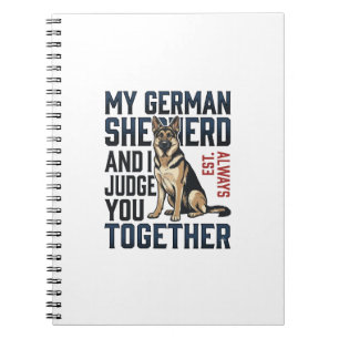 German Shepherd Shirt Funny Dog Lover Vintage Engr Notebook