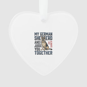 German Shepherd Shirt Funny Dog Lover Vintage Engr Ornament