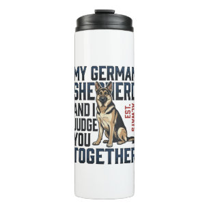 German Shepherd Shirt Funny Dog Lover Vintage Engr Thermal Tumbler
