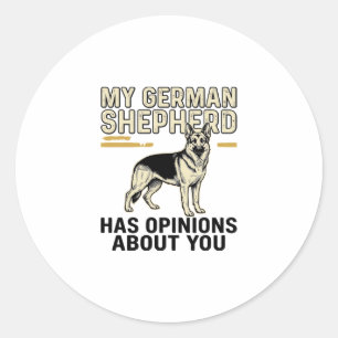 German Shepherd Shirt Funny Vintage Engraving Dog Classic Round Sticker