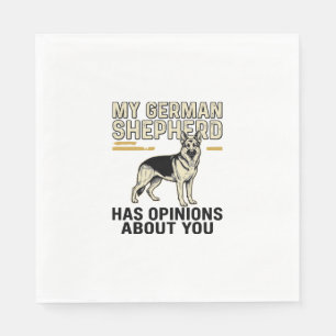 German Shepherd Shirt Funny Vintage Engraving Dog Napkin