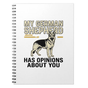 German Shepherd Shirt Funny Vintage Engraving Dog Notebook