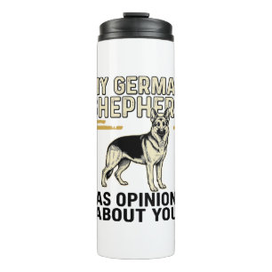 German Shepherd Shirt Funny Vintage Engraving Dog Thermal Tumbler