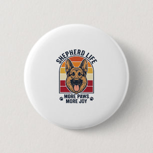 German Shepherd Shirt Retro Engraving Dog Lover Gr 6 Cm Round Badge