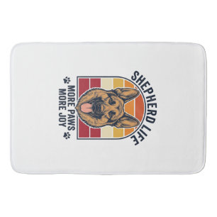 German Shepherd Shirt Retro Engraving Dog Lover Gr Bath Mat