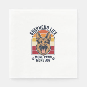 German Shepherd Shirt Retro Engraving Dog Lover Gr Napkin