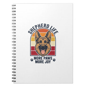 German Shepherd Shirt Retro Engraving Dog Lover Gr Notebook