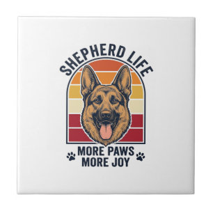 German Shepherd Shirt Retro Engraving Dog Lover Gr Tile