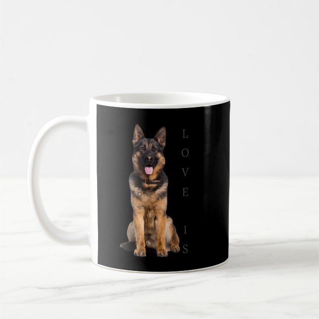 German Shepherd Shirt Shepard Dog Mum Dad Love Pet Coffee Mug (Left)