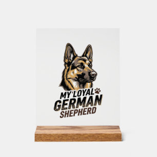 German Shepherd Shirt Vintage Engraving Dog Lover Acrylic Sign