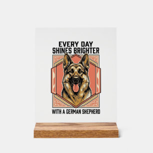 German Shepherd Shirt Vintage Engraving Dog Lover Acrylic Sign