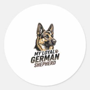 German Shepherd Shirt Vintage Engraving Dog Lover Classic Round Sticker