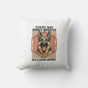 German Shepherd Shirt Vintage Engraving Dog Lover Cushion