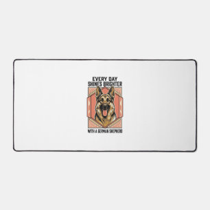 German Shepherd Shirt Vintage Engraving Dog Lover Desk Mat