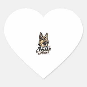 German Shepherd Shirt Vintage Engraving Dog Lover Heart Sticker