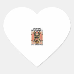 German Shepherd Shirt Vintage Engraving Dog Lover Heart Sticker