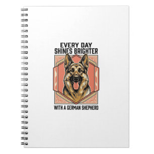 German Shepherd Shirt Vintage Engraving Dog Lover Notebook