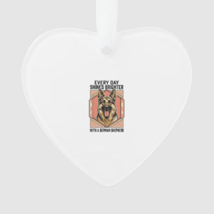 German Shepherd Shirt Vintage Engraving Dog Lover  Ornament