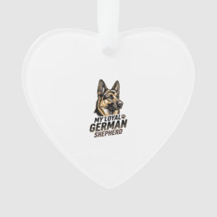 German Shepherd Shirt Vintage Engraving Dog Lover  Ornament