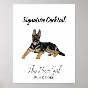 German Shepherd Signature Drink Sign