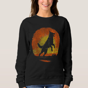German Shepherd Silhouette Dog Funny Vintage Retro Sweatshirt