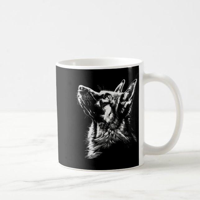 German Shepherd Silhouette Graphic German Shepherd Coffee Mug (Right)