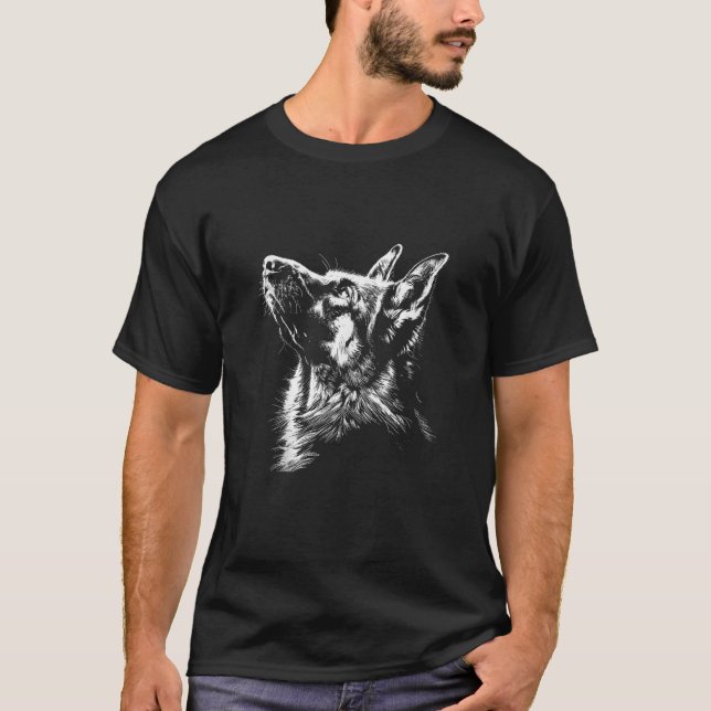 German Shepherd Silhouette Graphic German Shepherd T-Shirt (Front)