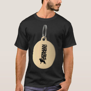 German Shepherd Silhouette In Black And White On G T-Shirt
