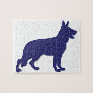 German Shepherd Silhouette Jigsaw Puzzle
