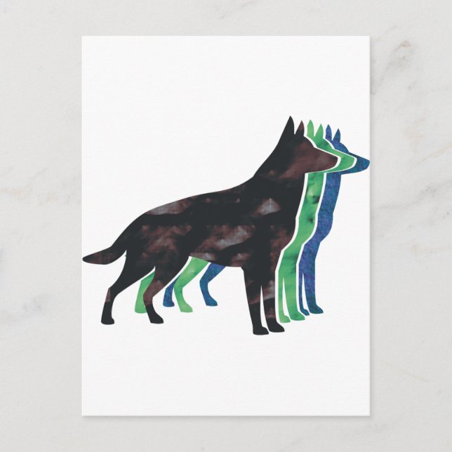 German Shepherd Silhouette Postcard (Front)