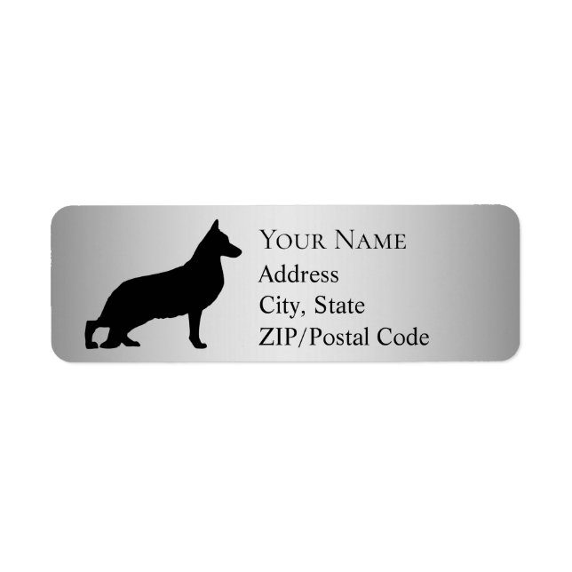 German Shepherd Silhouette Return Address (Front)