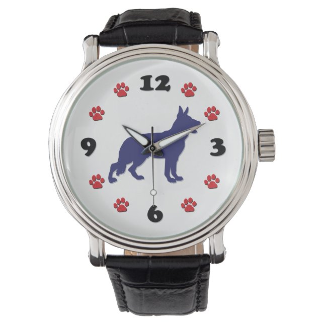 German Shepherd Silhouette Watch (Front)