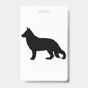 german shepherd silo black ID badge