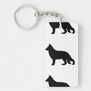 german shepherd silo black key ring