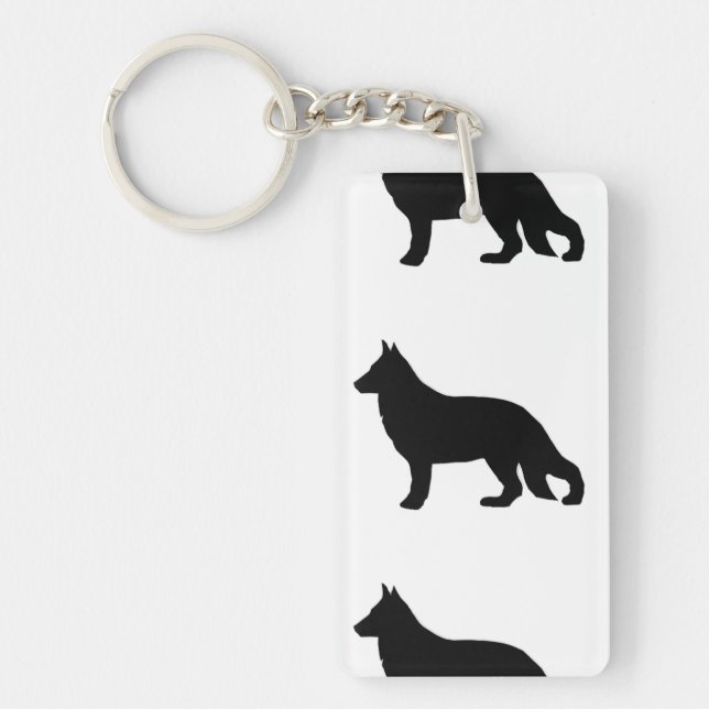 german shepherd silo black key ring (Front)