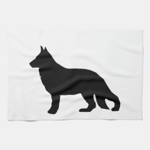 german shepherd silo black tea towel