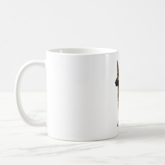 German Shepherd Sitting  Coffee Mug (Left)
